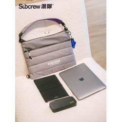 Subcrew筆電14寸電腦包高級感小衆防摔防震單肩手提斜後後背包男女
