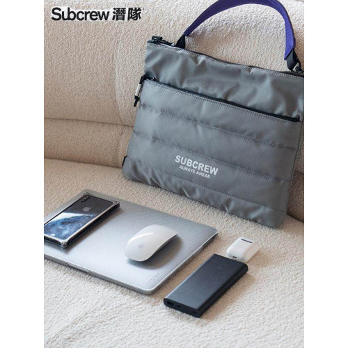 Subcrew筆電14寸電腦包高級感小衆防摔防震單肩手提斜後後背包男女