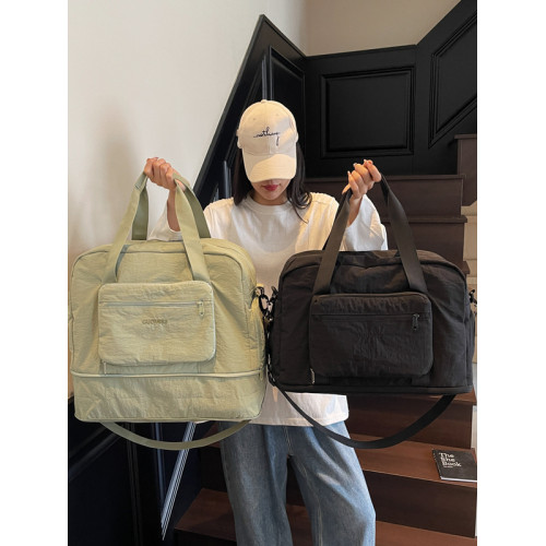 折曡擴展輕便旅行包女士短途出差行李包男大容量待産包手提健身包