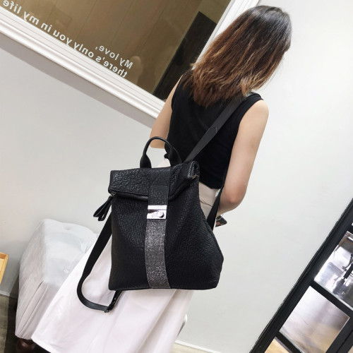 牛皮雙肩女2026新款時尚鑲鑽軟皮大容量後後背包輕奢休閒百搭旅遊包潮