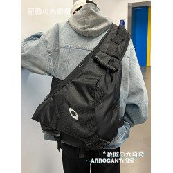 潮酷運動胸包斜後後背包大容量街頭男女學生戶外單肩後後背包騎行機車大包