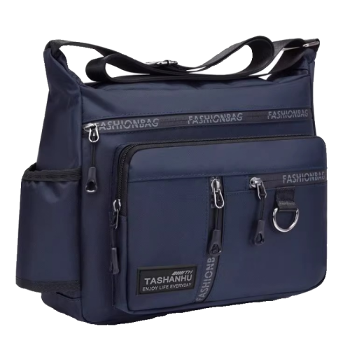 （7隔層）2024新款男包大容量休閒斜後後背包防水單肩包商務旅行包男