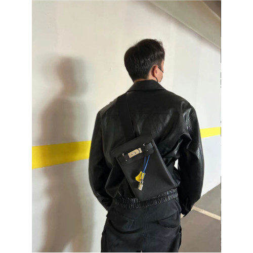 2023新款凱莉包頭層牛皮togo皮斜背Hac a dos胸包雙肩包男女通用