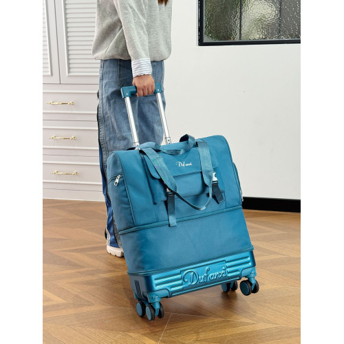 短途帶滑輪旅行包輕便旅遊乾濕分離大容量收納包手提拉桿包行李袋