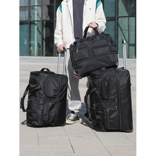 折曡打工拉桿包旅遊行李包男女大容量防水學生住校輕便手提旅行包