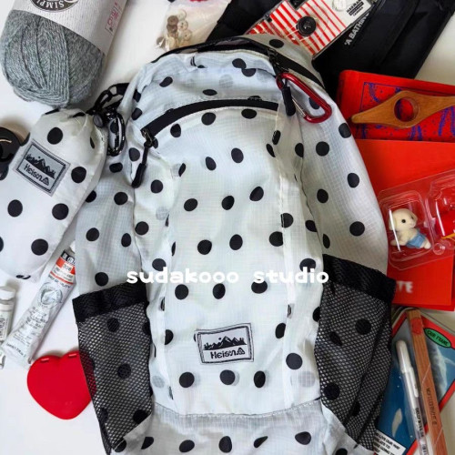 【已定】sudakooo韓國新款 25秋尼龍輕薄圓點韓系雙肩包