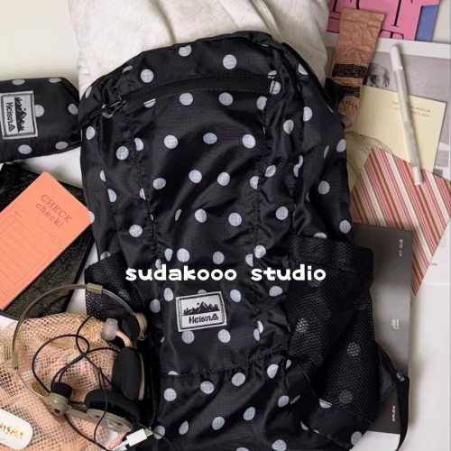 【已定】sudakooo韓國新款 25秋尼龍輕薄圓點韓系雙肩包