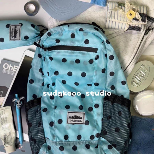 【已定】sudakooo韓國新款 25秋尼龍輕薄圓點韓系雙肩包