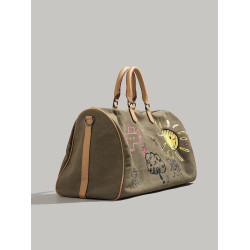 UR卡通印花短途旅行袋2025新款大容量登山包男女通用健身包手提包