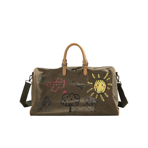 UR卡通印花短途旅行袋2025新款大容量登山包男女通用健身包手提包