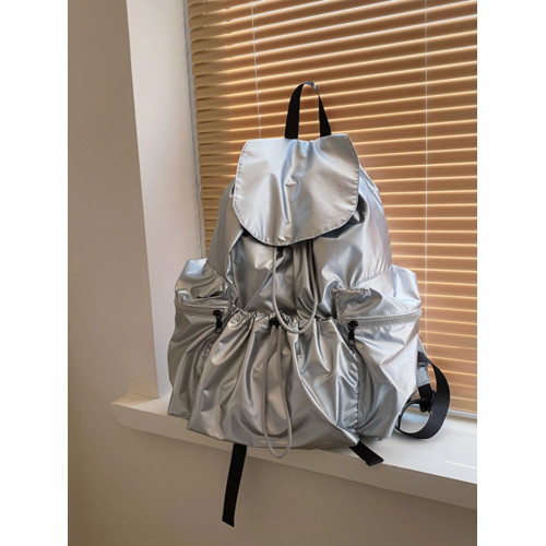 韓國小衆設計後後背包女2026新款休閒旅行輕便尼龍布抽繩大容量雙肩包