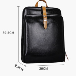 商務真皮休閒筆記型電腦雙肩包男士旅行後後背包學生書包