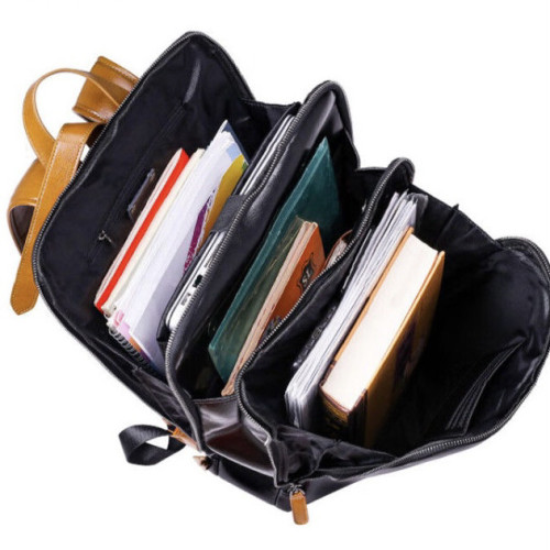 商務真皮休閒筆記型電腦雙肩包男士旅行後後背包學生書包