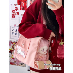 日常百搭少女簡約學生單肩斜背水桶包ins華夫格小衆20cm娃包痛包