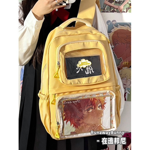 日系ins痛包百搭大容量雙肩包女2024新款透明學院風校園學生書包 日系ins痛包百搭大容量雙肩包女2024新款透明學院風校園學生書包