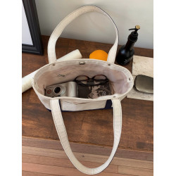 韓系媽咪包小衆學生上課手提單肩包大容量牛仔帆布托特包通勤包