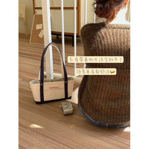 韓系媽咪包小衆學生上課手提單肩包大容量牛仔帆布托特包通勤包