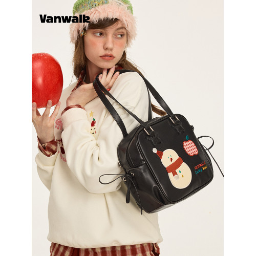 VANWALK聖誕系列 小衆設計二次元小食量痛包少女手提單肩包托特包