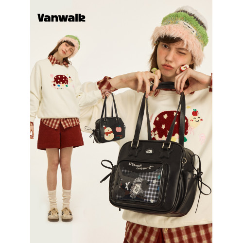 VANWALK聖誕系列 小衆設計二次元小食量痛包少女手提單肩包托特包