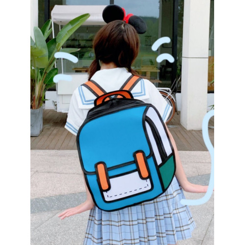 林妙妙同款書包女少年派二次元卡通中小學生後後背包3D立體百搭雙肩包