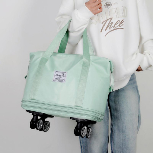 行李袋旅行包帶萬向輪輕便大容量拉桿包新款旅遊收納袋折曡行李箱