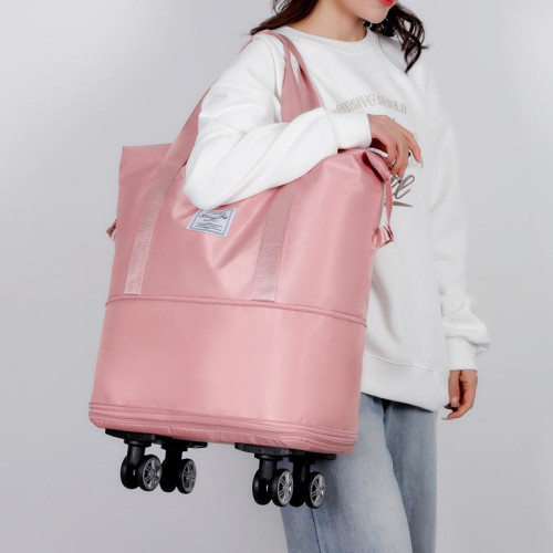 行李袋旅行包帶萬向輪輕便大容量拉桿包新款旅遊收納袋折曡行李箱