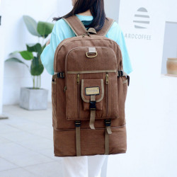 新款100L加高超大容量雙肩包加厚帆布打工行李包男女戶外旅行後後背包