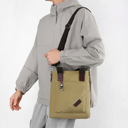 潮流男包手提包簡約商務公文包休閒復古帆布包男款時尚單肩斜後後背包 潮流男包手提包簡約商務公文包休閒復古帆布包男款時尚單肩斜後後背包