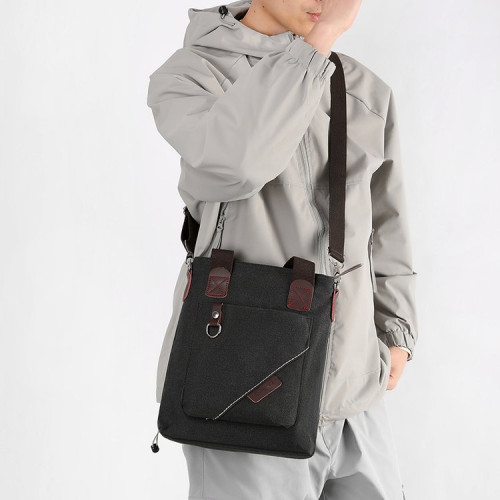 潮流男包手提包簡約商務公文包休閒復古帆布包男款時尚單肩斜後後背包 潮流男包手提包簡約商務公文包休閒復古帆布包男款時尚單肩斜後後背包