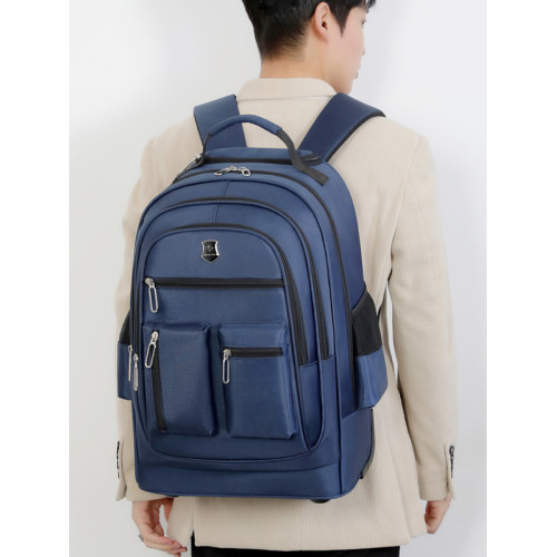 多層口袋大容量通勤拉桿包商務出差登機包多功能旅行收納雙肩後後背包