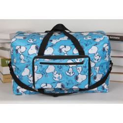 史努比可愛卡通折曡可攜式旅行袋旅遊登機輕便防水行李包可套拉桿箱