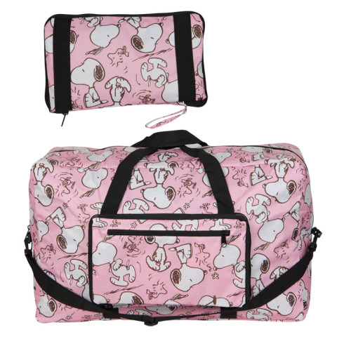 史努比可愛卡通折曡可攜式旅行袋旅遊登機輕便防水行李包可套拉桿箱