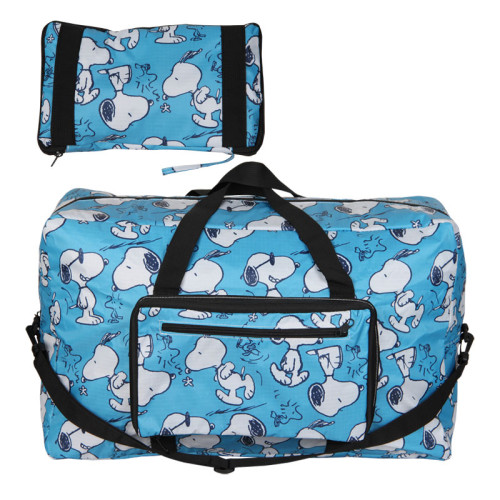 史努比可愛卡通折曡可攜式旅行袋旅遊登機輕便防水行李包可套拉桿箱
