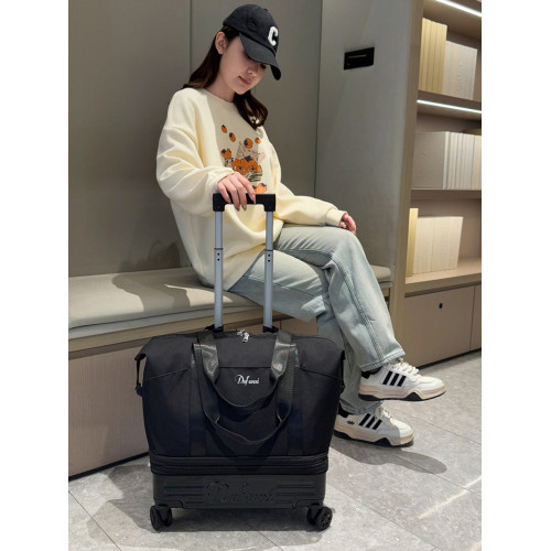 旅行包女滑輪行李袋大容量萬向輪拉桿行李包輕便帶輪子折曡行李箱