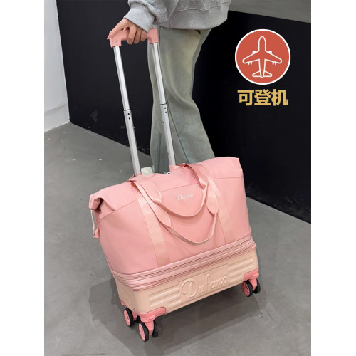 旅行包女滑輪行李袋大容量萬向輪拉桿行李包輕便帶輪子折曡行李箱