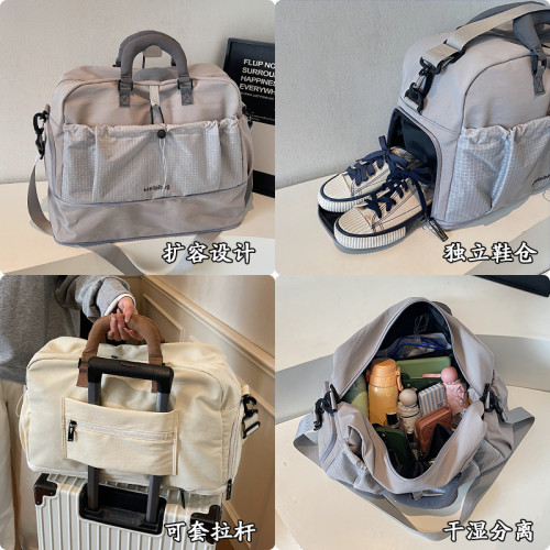 大容量短途出差手提旅行包女輕便時尚待産收納行李包男運動健身包