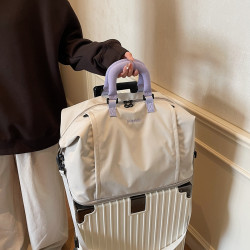 韓風輕便牛津布旅行大包健身乾濕分離行李包出門套拉桿擴容衣物包