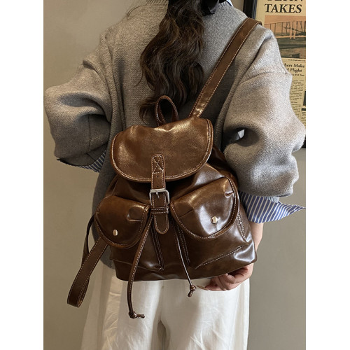 美式復古高級感通勤後後背包女2025年秋冬新款簡約氣質旅行外出雙肩包