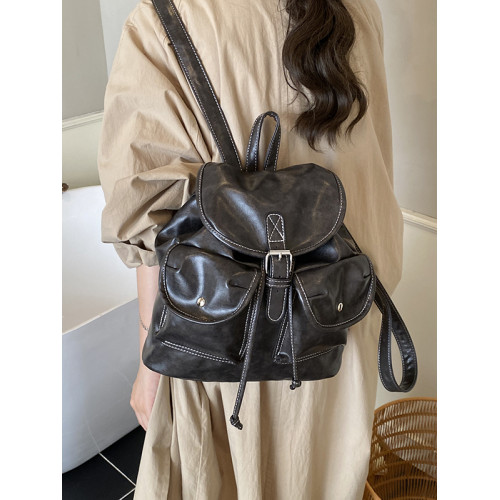 美式復古高級感通勤後後背包女2025年秋冬新款簡約氣質旅行外出雙肩包