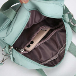 2024新款斜後後背包女超輕防水尼龍布大容量斜後後背包韓版休閒多層帆布