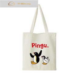 Pingu企鵞家庭小企鵞可愛收納通勤肩包容易匹配的帆布包男女學生