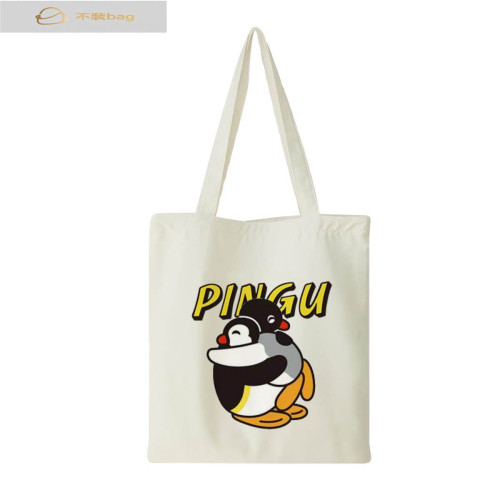 Pingu企鵞家庭小企鵞可愛收納通勤肩包容易匹配的帆布包男女學生
