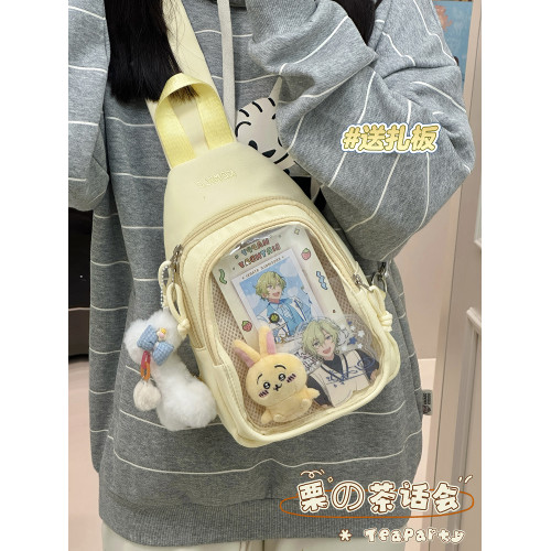 日系ins漫展小食量痛包少女胸包 二次元吧唧穀子娃包學生斜後後背包包