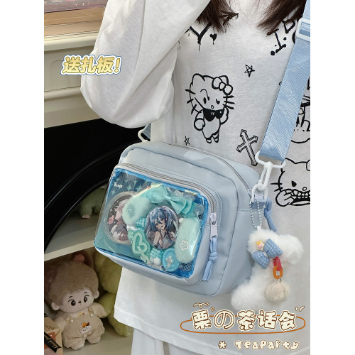 日系ins小食量痛包吧唧穀子斜後後背包娃包 學生日常可愛手機小包包女