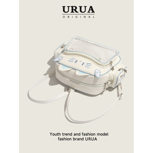 女生斜背痛包雙肩大容量後後背包二次元小食量穀子吧唧包y2k貓貓包