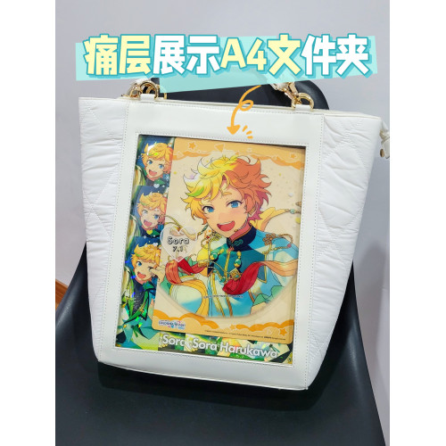 電波博物館 菱格b 單肩斜背日常通勤大容量竪版A4痛包 可雙肩背