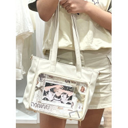 嗚咚小鋪原創日常透明二次元吧唧徽章單肩斜背痛包包女【莉莉絲】