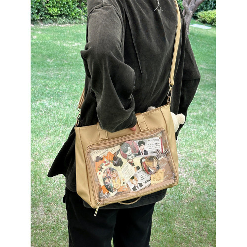 嗚咚小鋪原創日常透明二次元吧唧徽章單肩斜背痛包包女【莉莉絲】