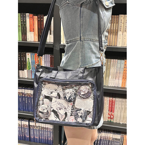 嗚咚小鋪原創日常透明二次元吧唧徽章單肩斜背痛包包女【莉莉絲】