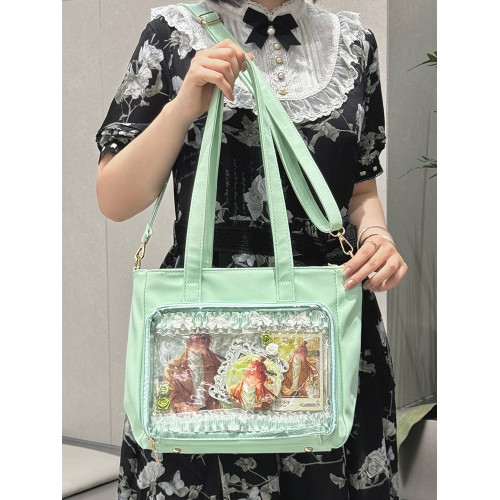 嗚咚小鋪原創日常透明二次元吧唧徽章單肩斜背痛包包女【莉莉絲】